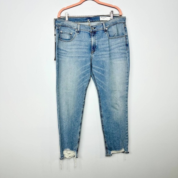 rag & bone NWT Dre Low-Rise Slim Fit Boyfriend Denim Jeans Thunderbird Size 32 - Picture 2 of 10